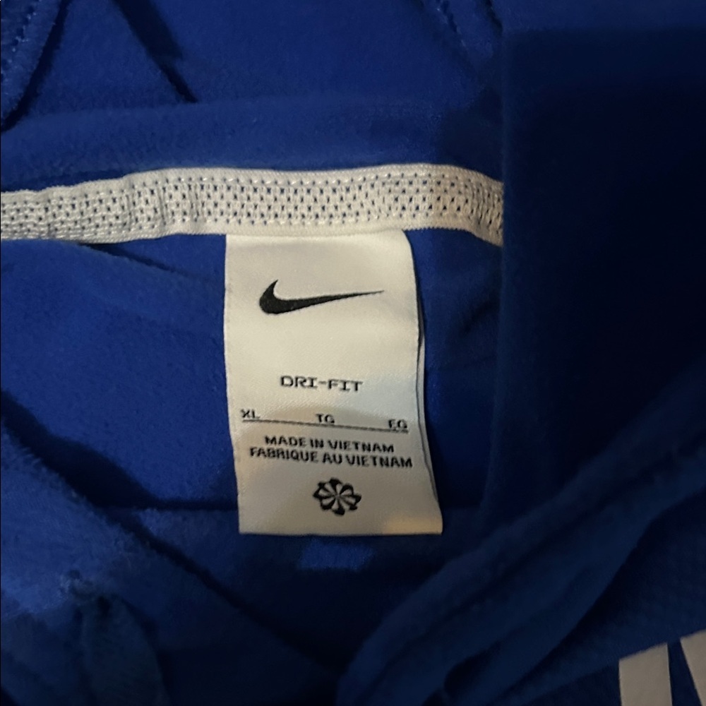 NWOT NIKE DRI-FIT KENTUCKY WILDCATS MENS XL BLUE JERSEY HOODIE KANGAROO POUCH - Picture 2 of 9